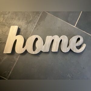 Faux Silver “Home” Wall Decor Sign